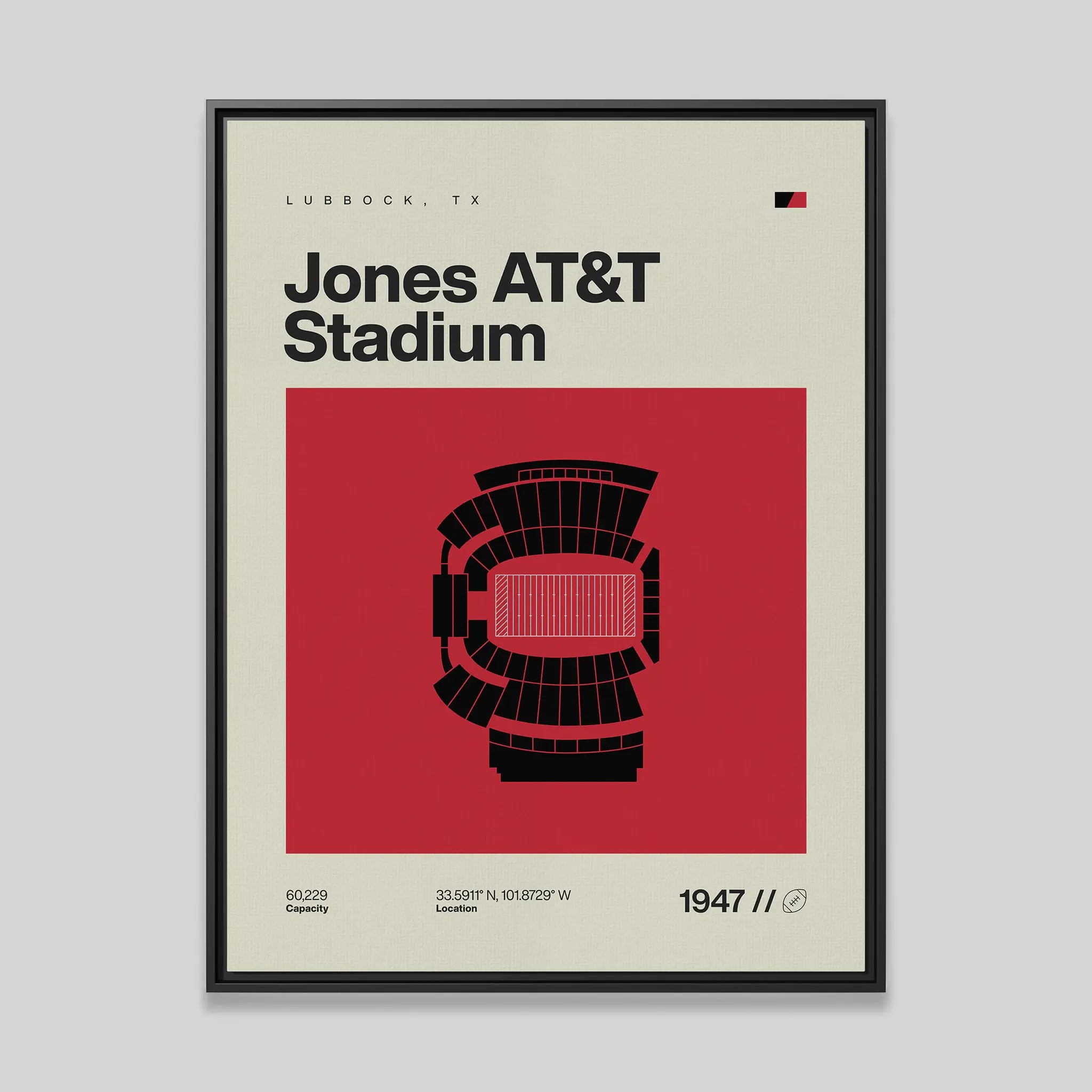 Texas T. College Football Stadium Canvas Art