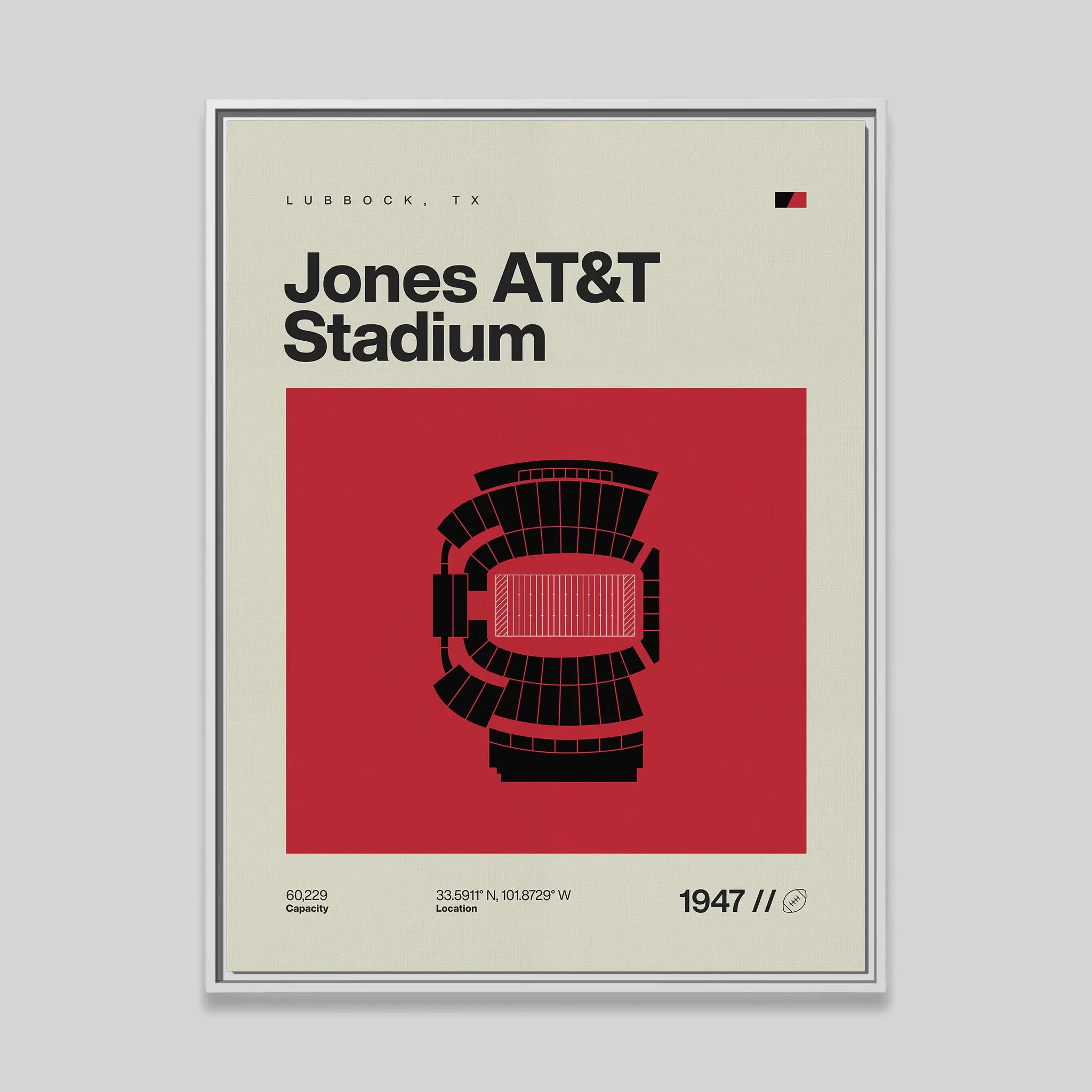 Texas T. College Football Stadium Canvas Art