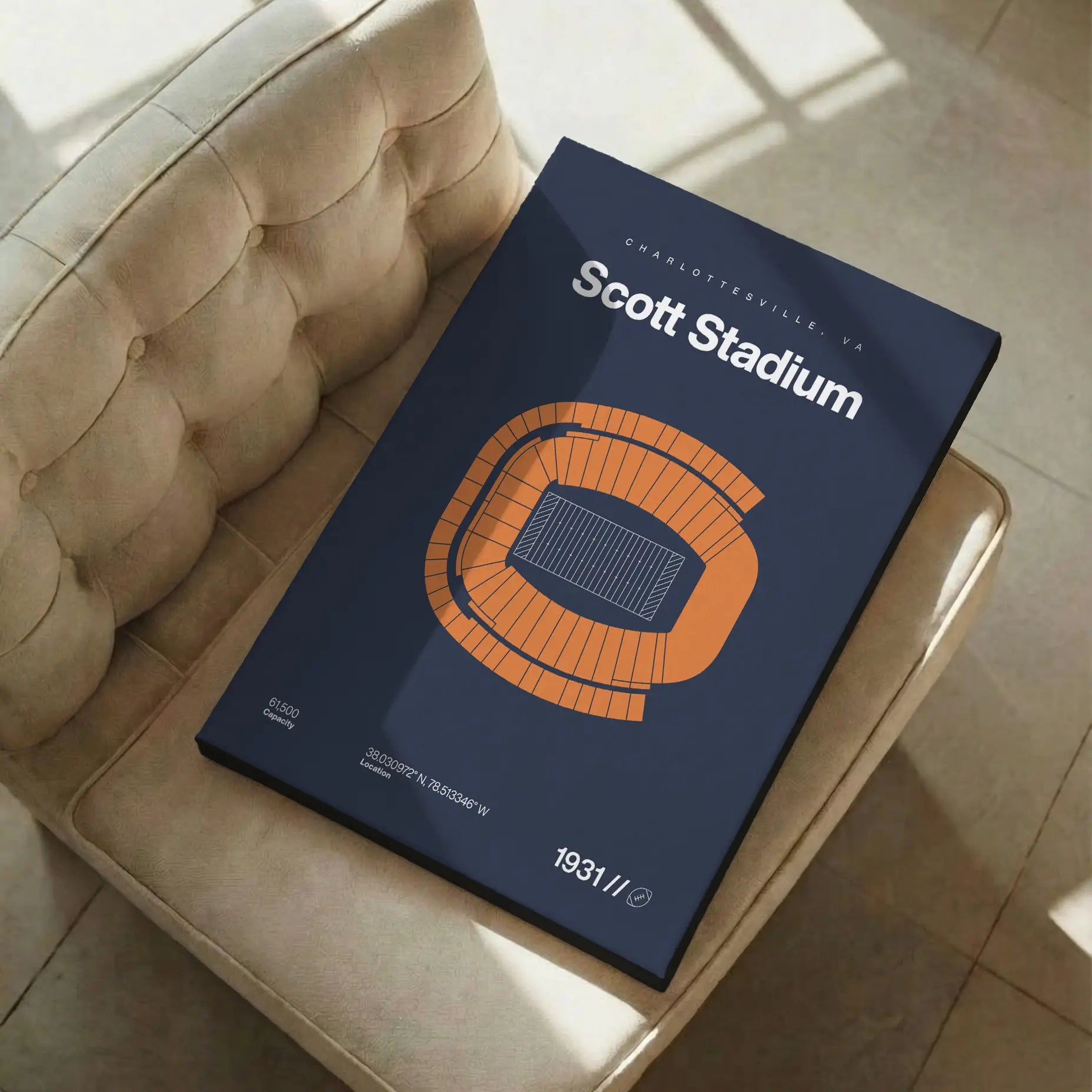 Virginia College Football Stadium Bold Canvas Art