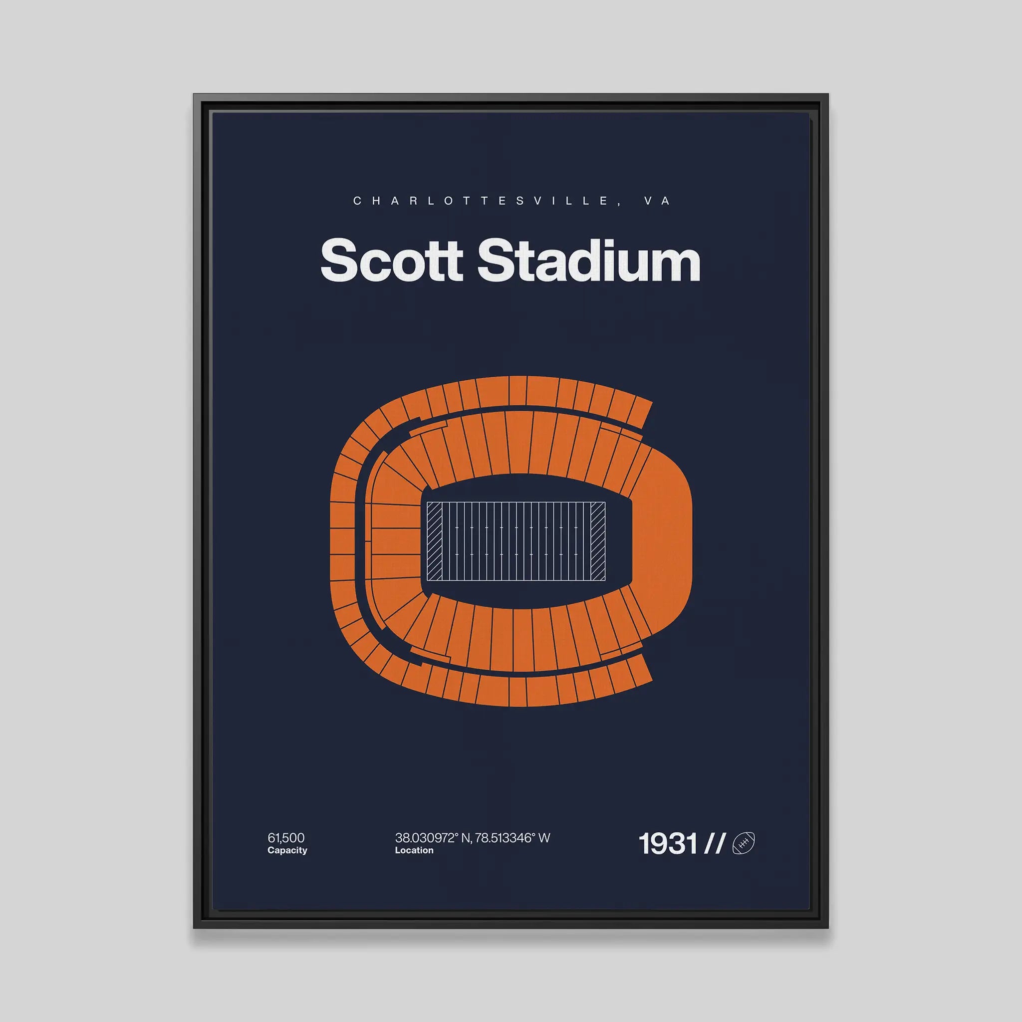 Virginia College Football Stadium Bold Canvas Art