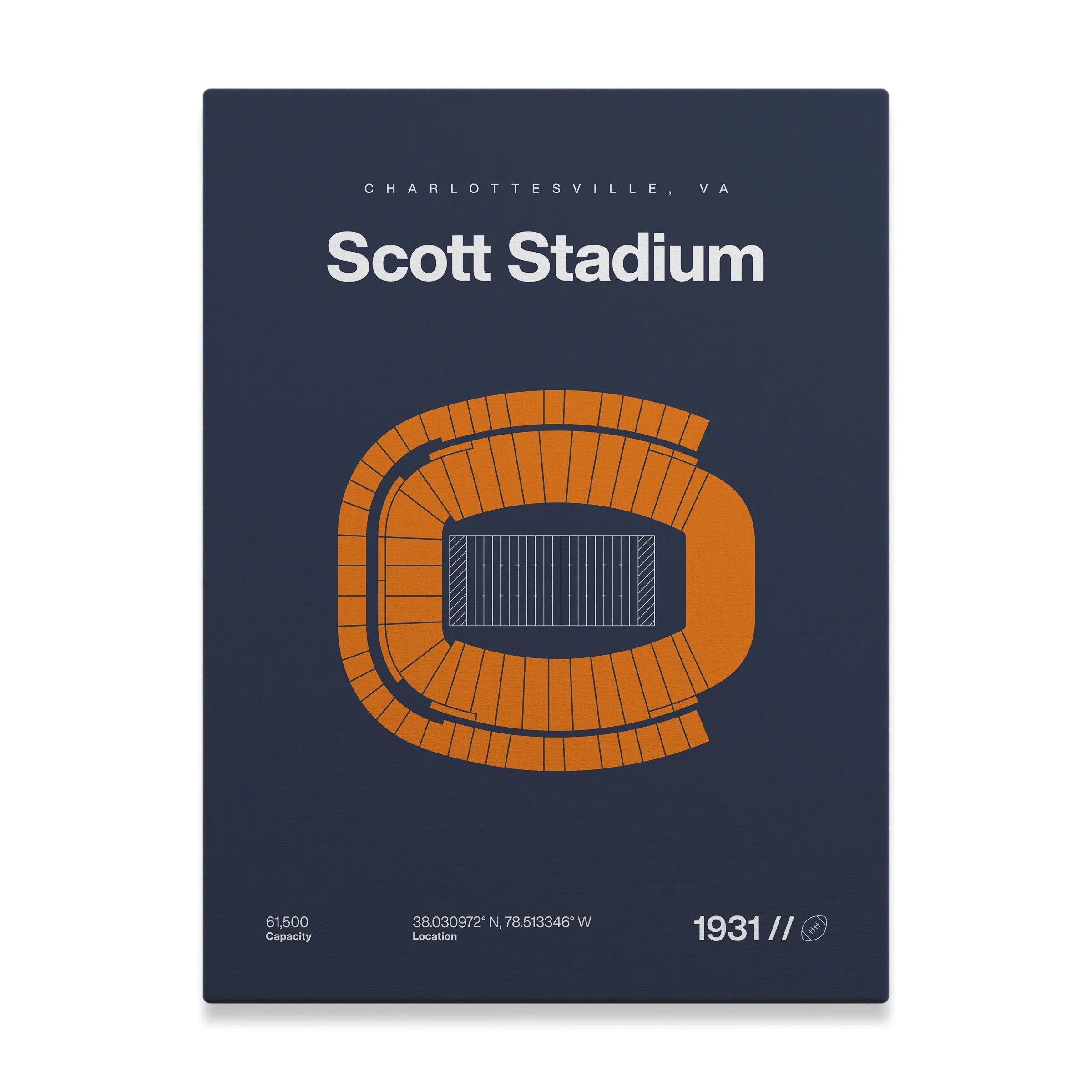 Virginia College Football Stadium Bold Canvas Art