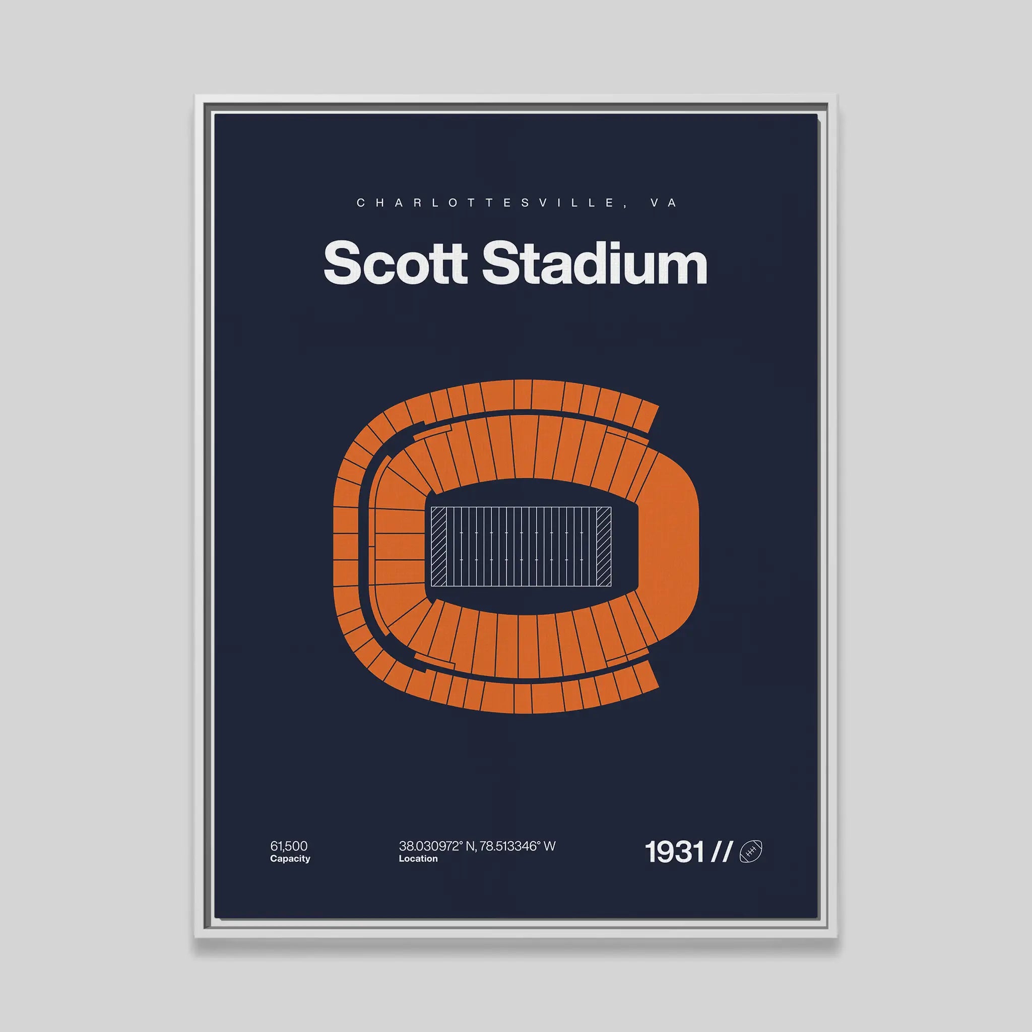Virginia College Football Stadium Bold Canvas Art