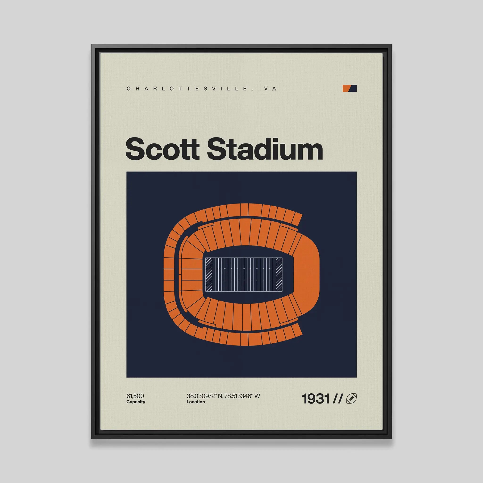 Virginia College Football Stadium Canvas Art