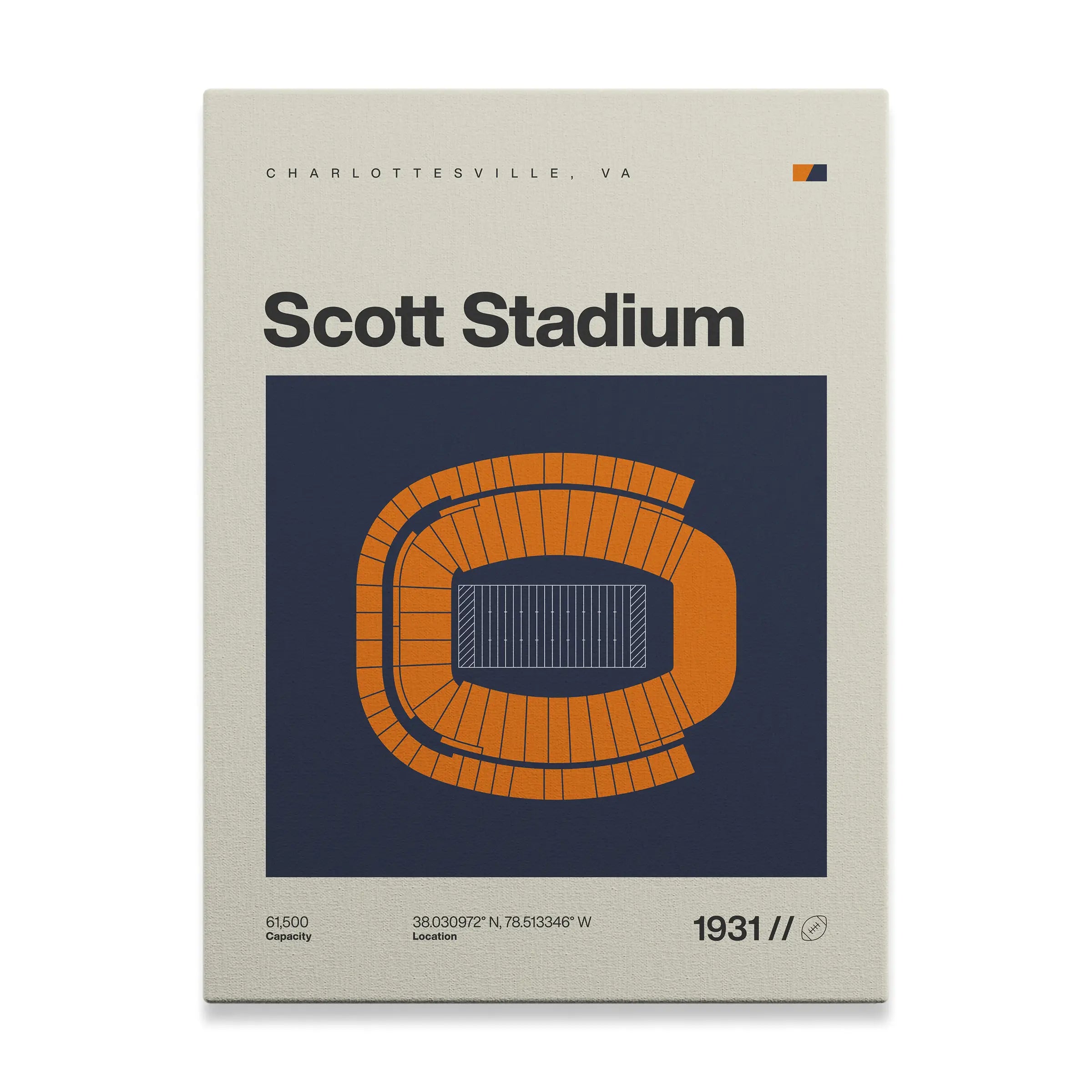 Virginia College Football Stadium Canvas Art