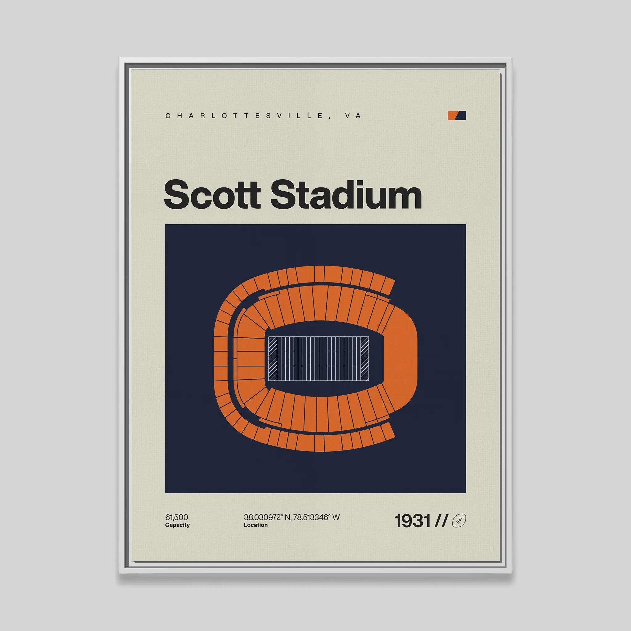 Virginia College Football Stadium Canvas Art