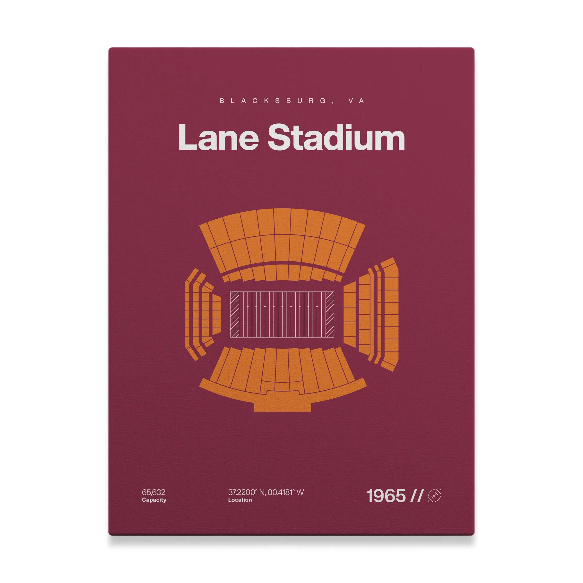 Virginia T. College Football Stadium Bold Canvas Art