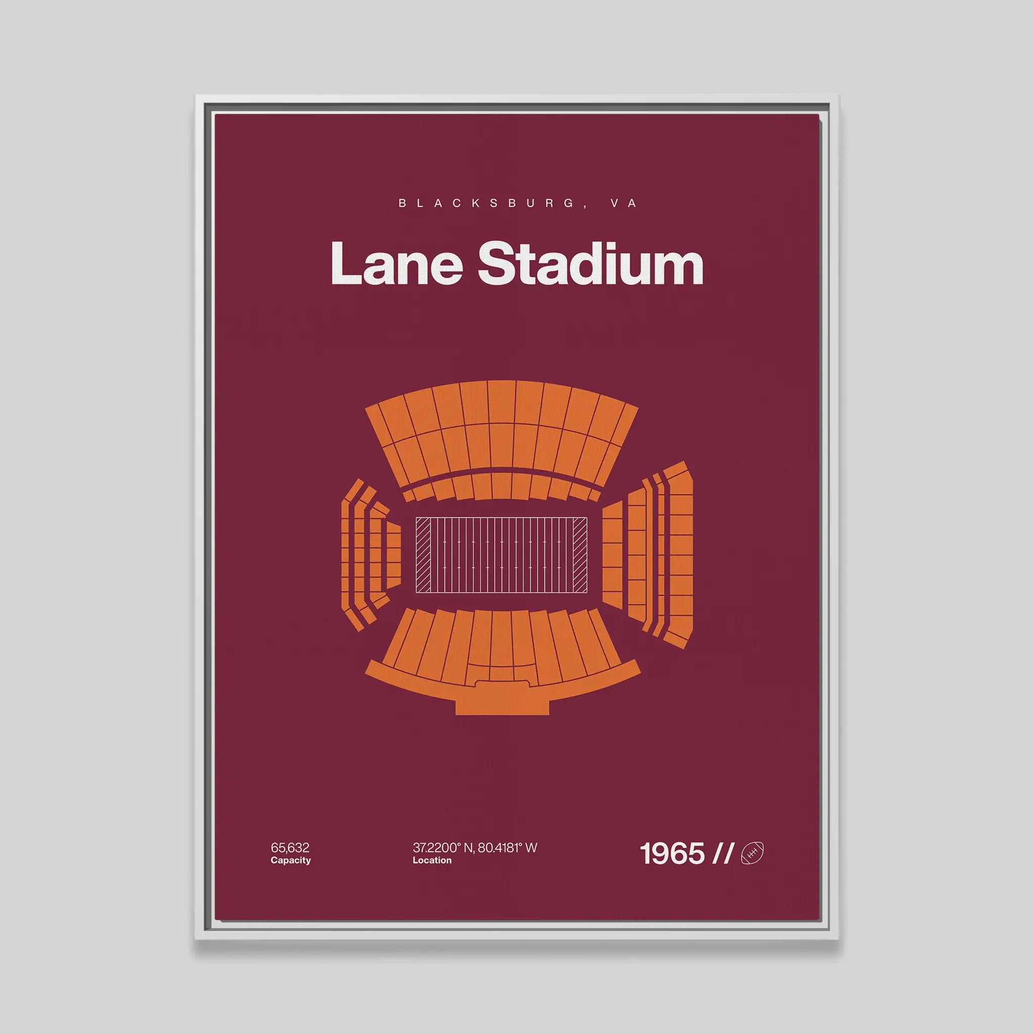 Virginia T. College Football Stadium Bold Canvas Art
