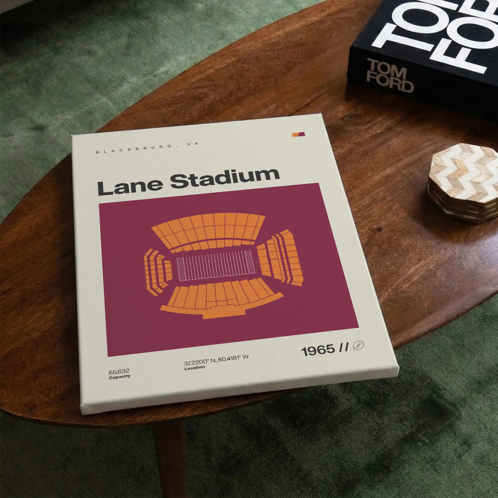 Virginia T. College Football Stadium Canvas Art