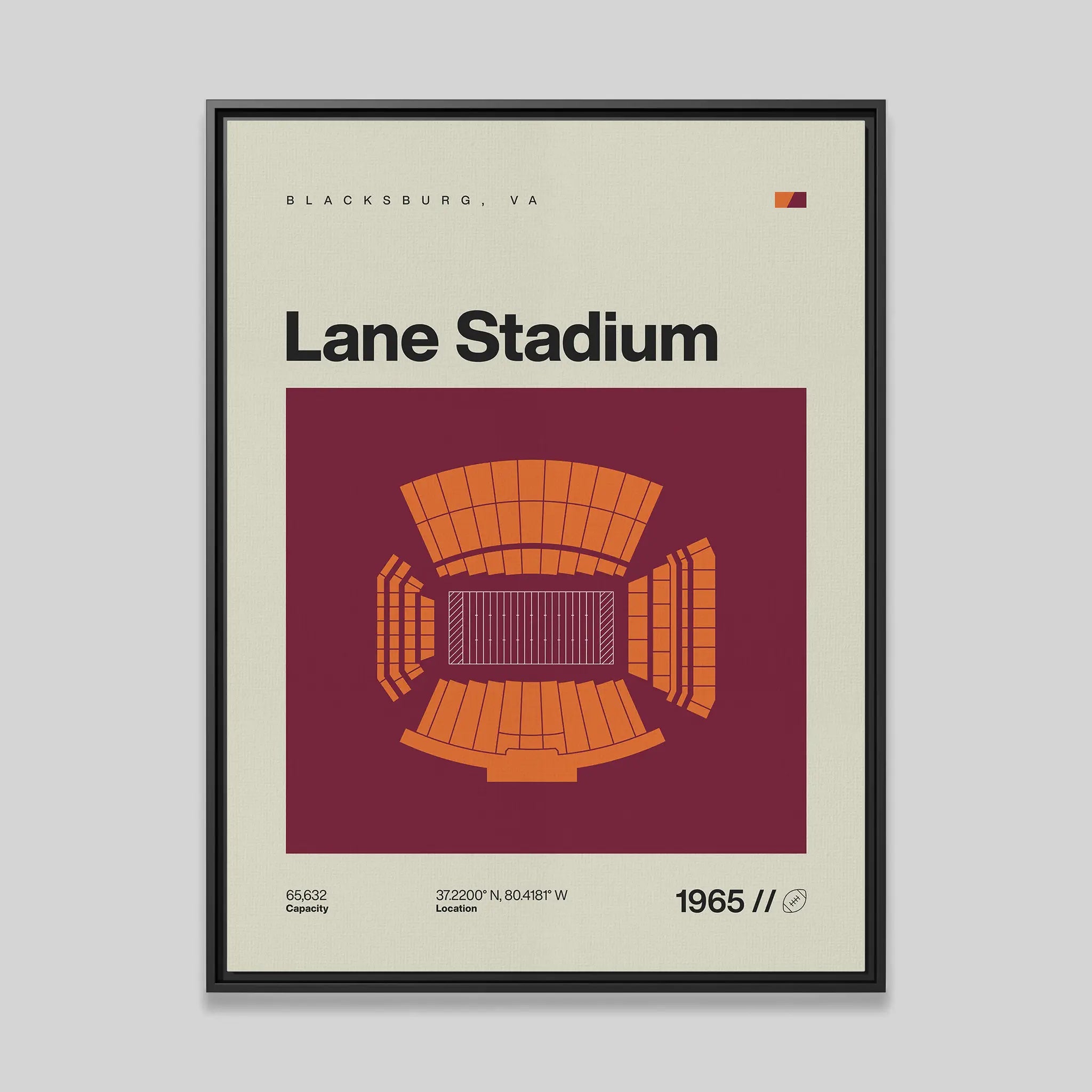 Virginia T. College Football Stadium Canvas Art