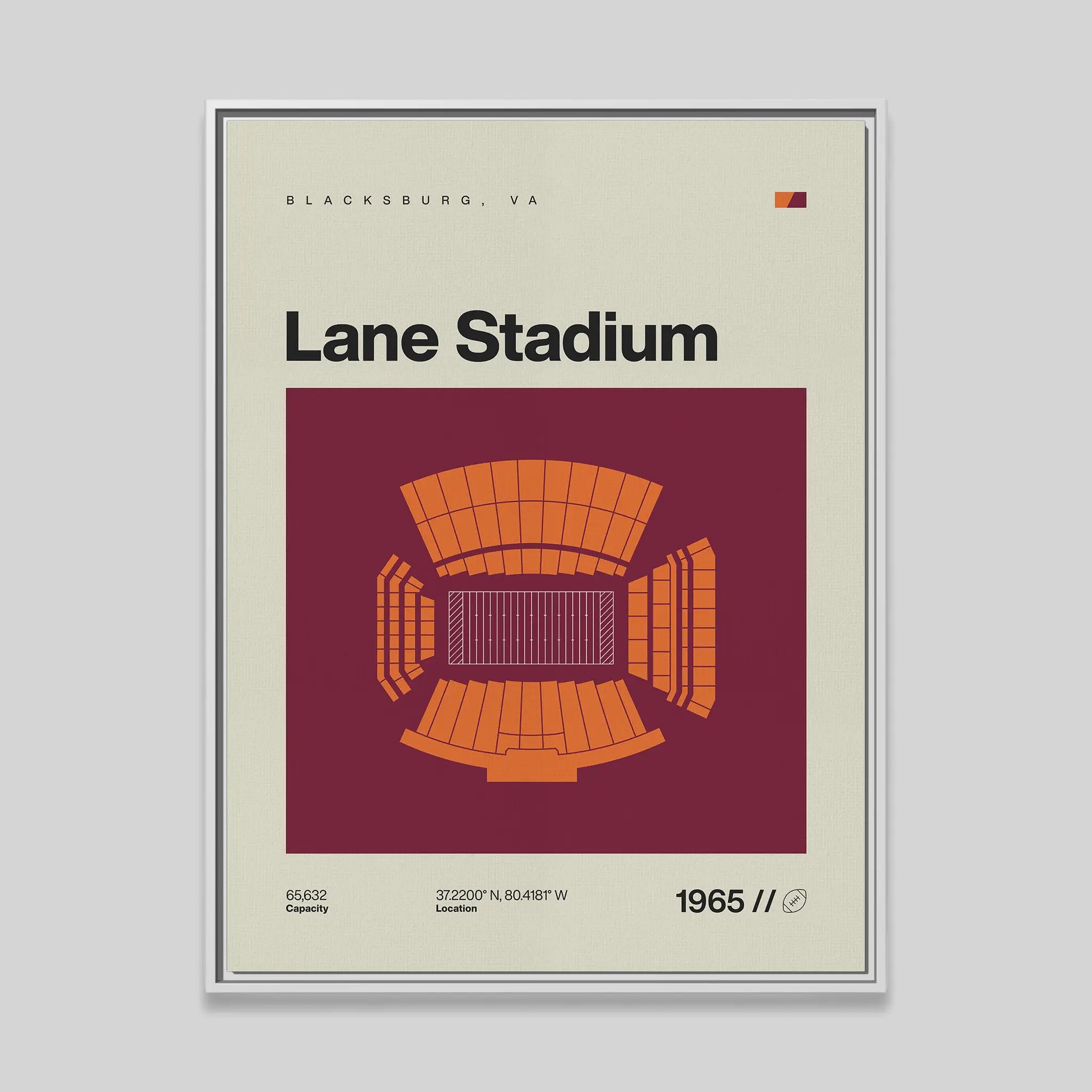 Virginia T. College Football Stadium Canvas Art