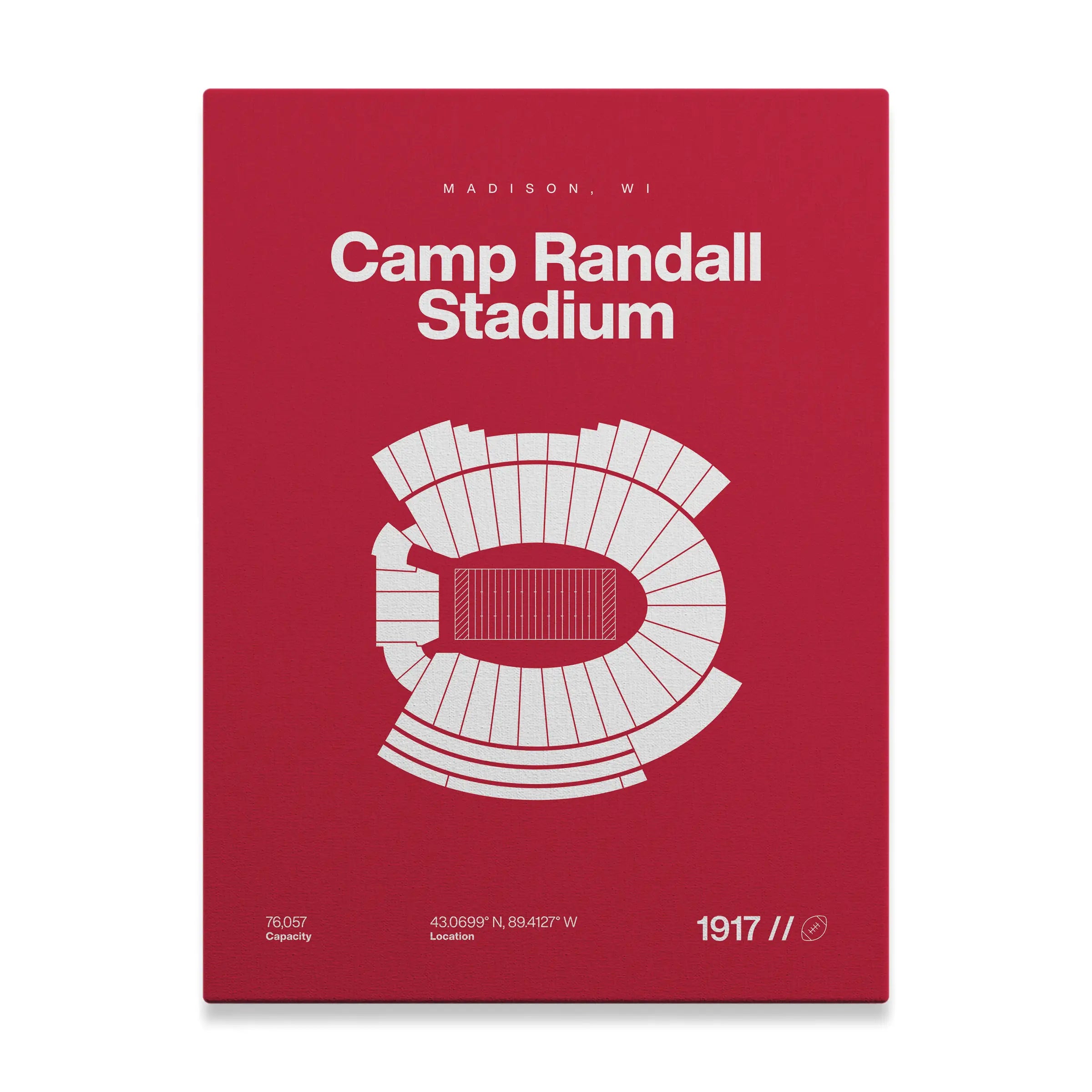 Wisconsin College Football Stadium Bold Canvas Art