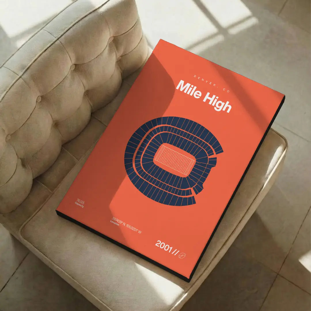 Denver Football Stadium Bold Canvas Art