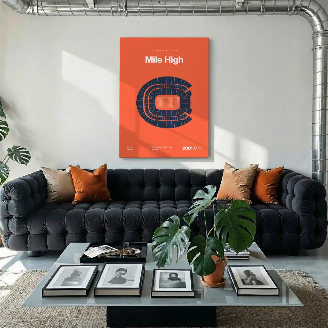 Denver Football Stadium Bold Canvas Art