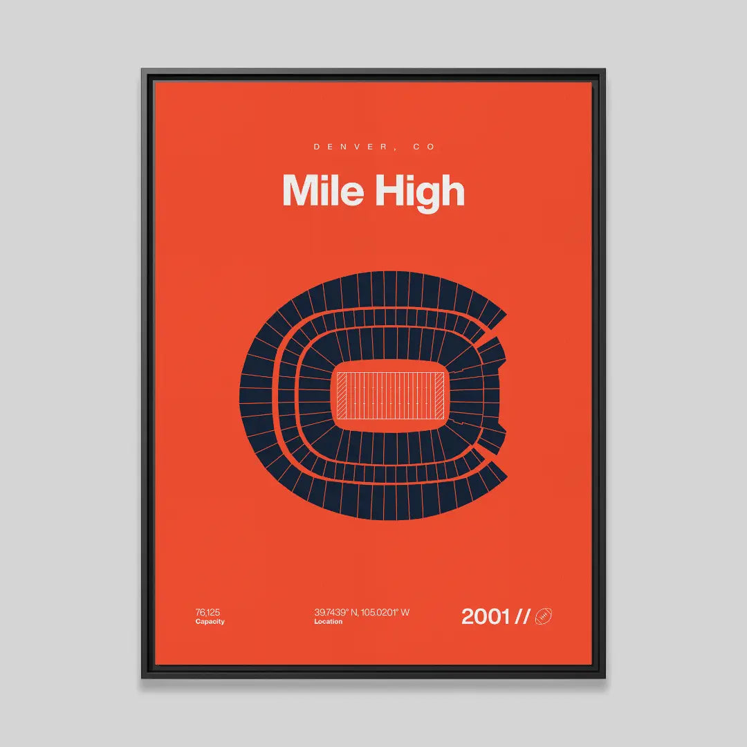 Denver Football Stadium Bold Canvas Art