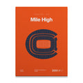 Denver Football Stadium Bold Canvas Art