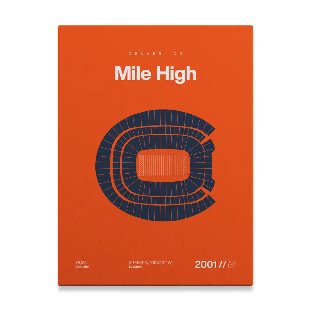 Denver Football Stadium Bold Canvas Art