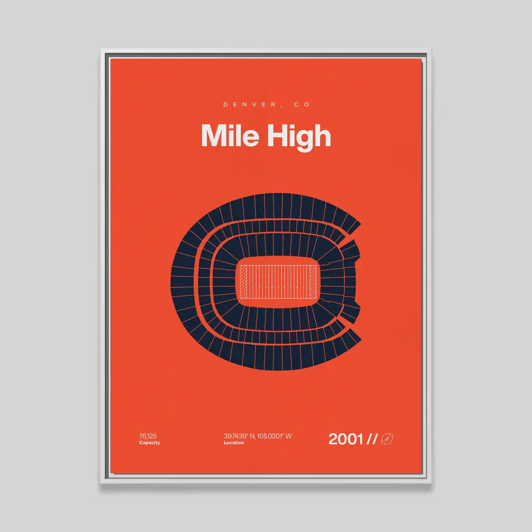 Denver Football Stadium Bold Canvas Art
