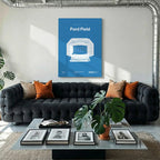 Detroit Football Stadium Bold Canvas Art