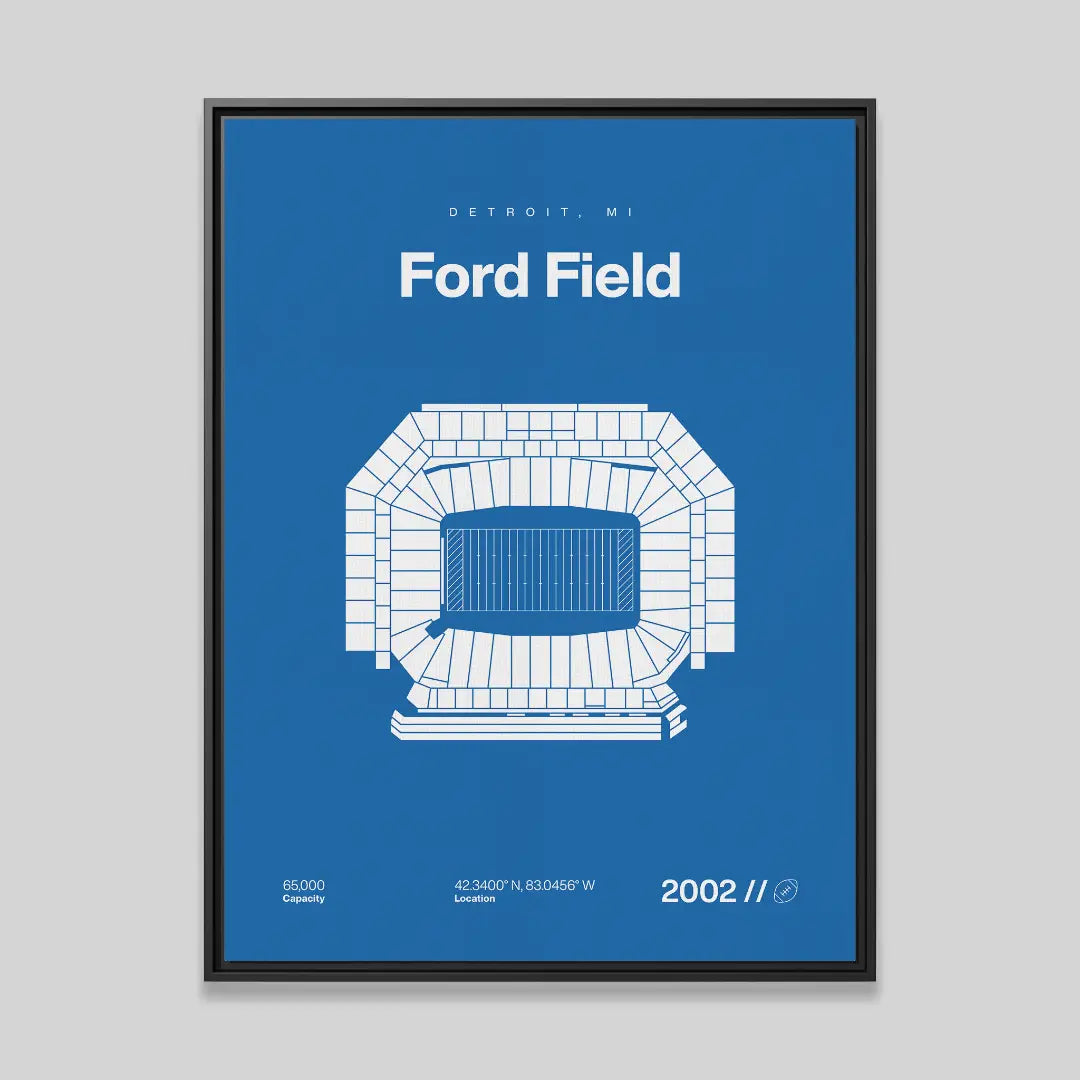 Detroit Football Stadium Bold Canvas Art