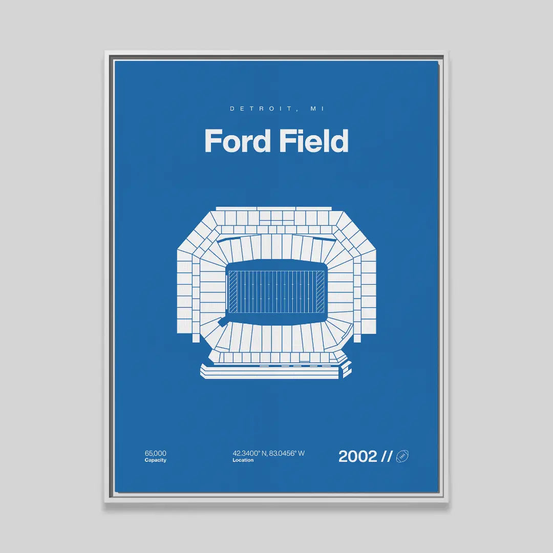 Detroit Football Stadium Bold Canvas Art