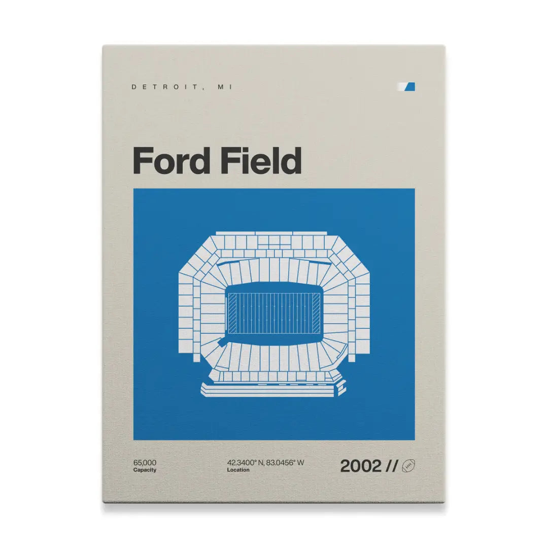 Detroit Football Stadium Canvas Art