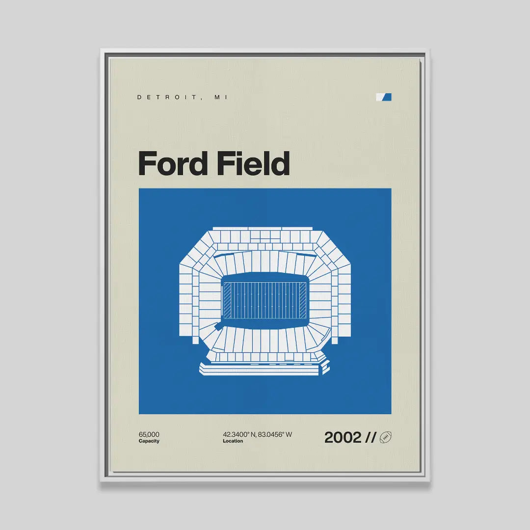 Detroit Football Stadium Canvas Art