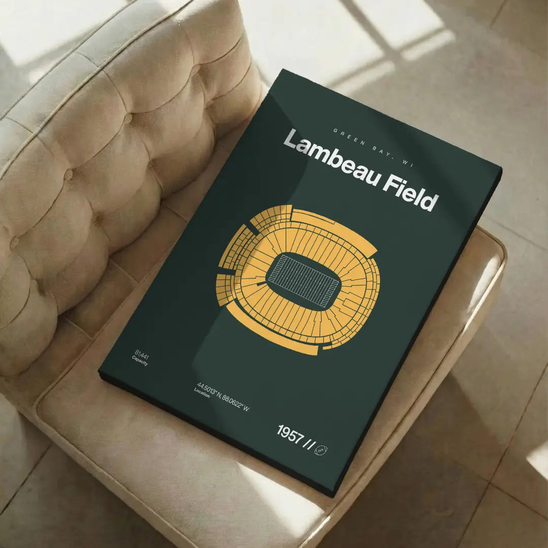 Green Bay Football Stadium Bold Canvas Art