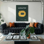Green Bay Football Stadium Bold Canvas Art