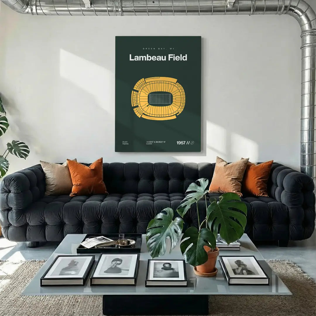 Green Bay Football Stadium Bold Canvas Art