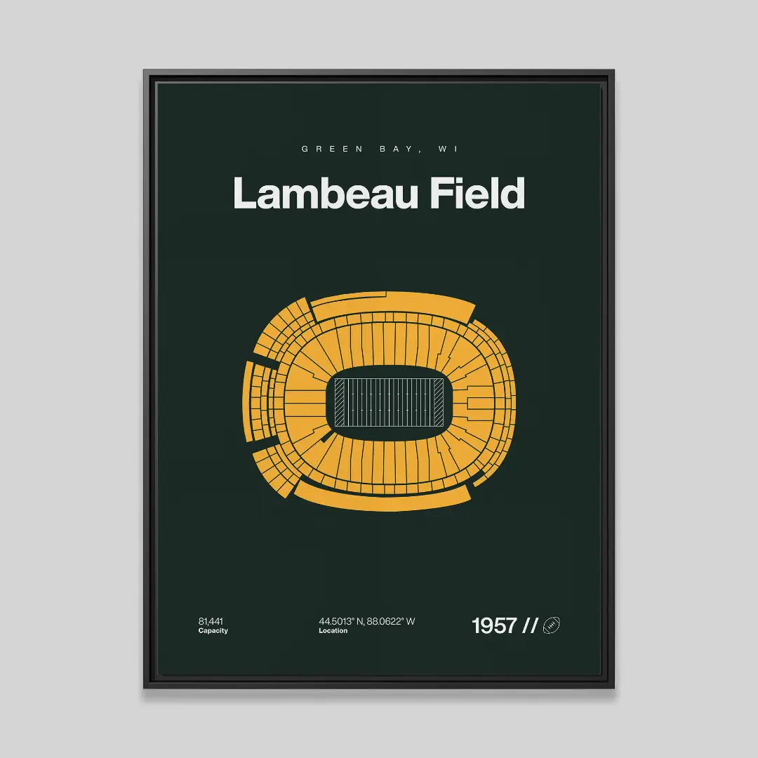 Green Bay Football Stadium Bold Canvas Art