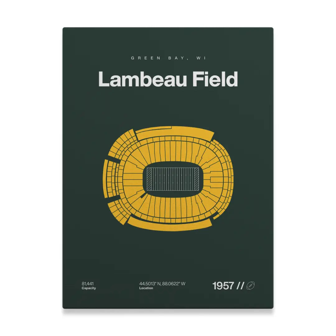 Green Bay Football Stadium Bold Canvas Art