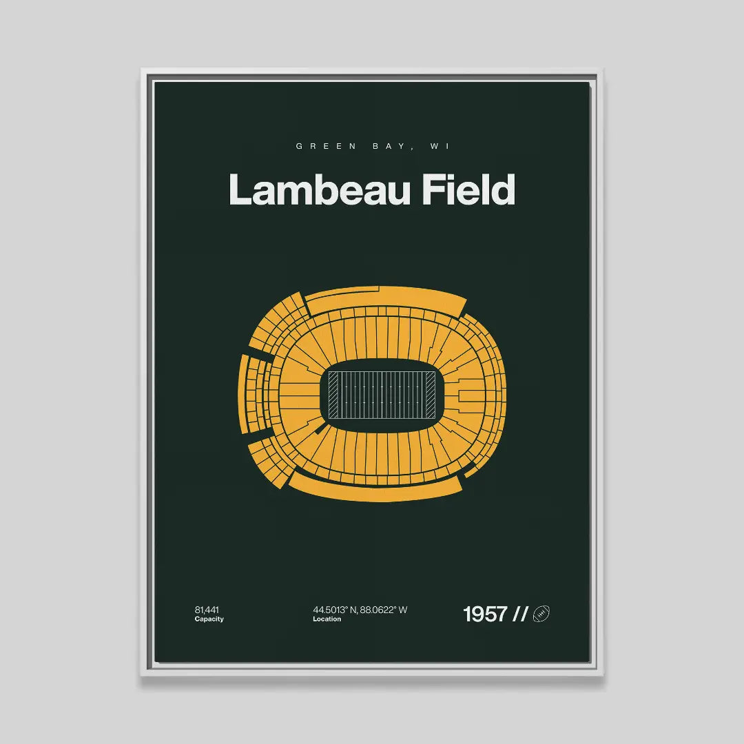 Green Bay Football Stadium Bold Canvas Art