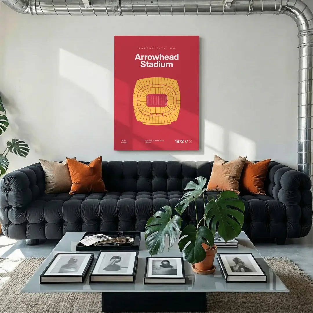 Kansas City Football Stadium Bold Canvas Art