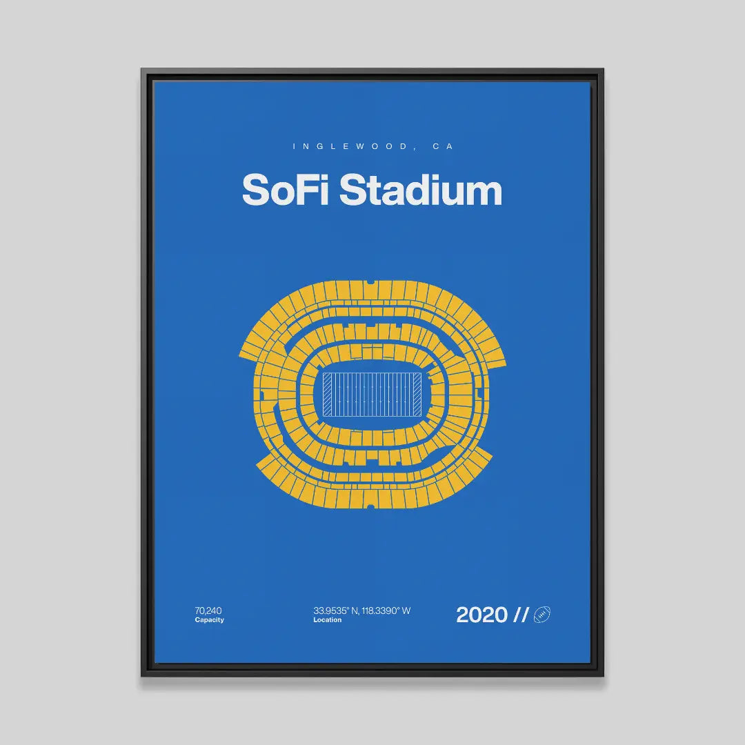 LA Football Stadium Bold Canvas Art