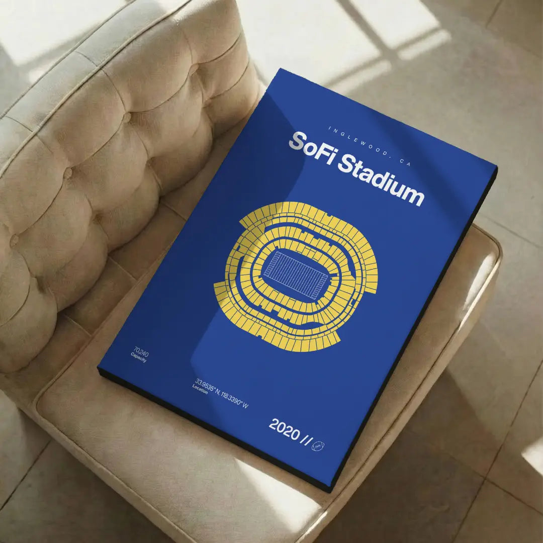 Los Angeles Football Stadium Bold Canvas Art
