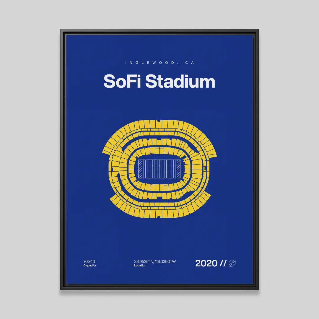 Los Angeles Football Stadium Bold Canvas Art