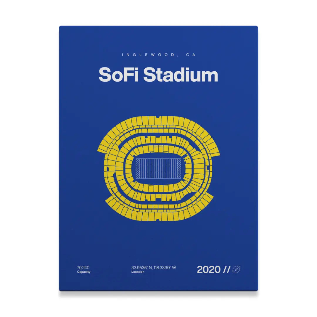Los Angeles Football Stadium Bold Canvas Art