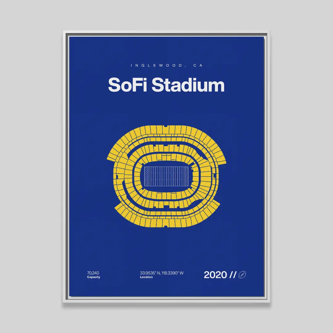 Los Angeles Football Stadium Bold Canvas Art