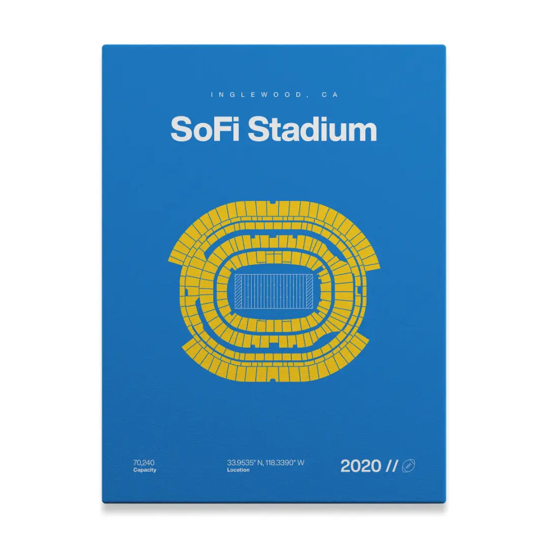 LA Football Stadium Bold Canvas Art