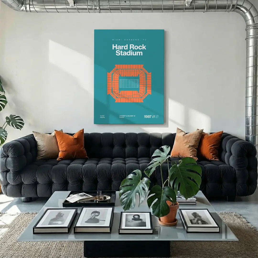 Miami Football Stadium Bold Canvas Art
