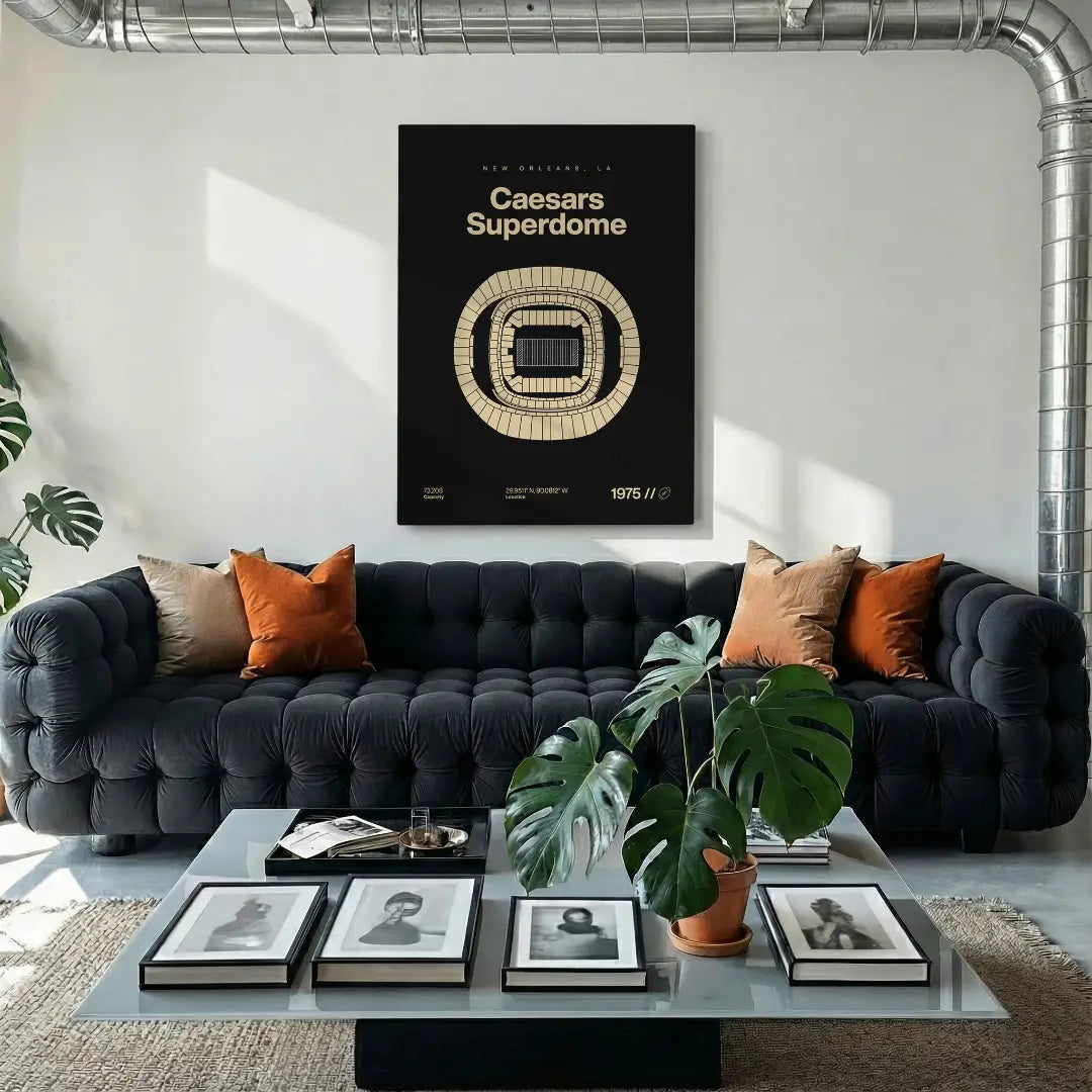 New Orleans Football Stadium Bold Canvas Art