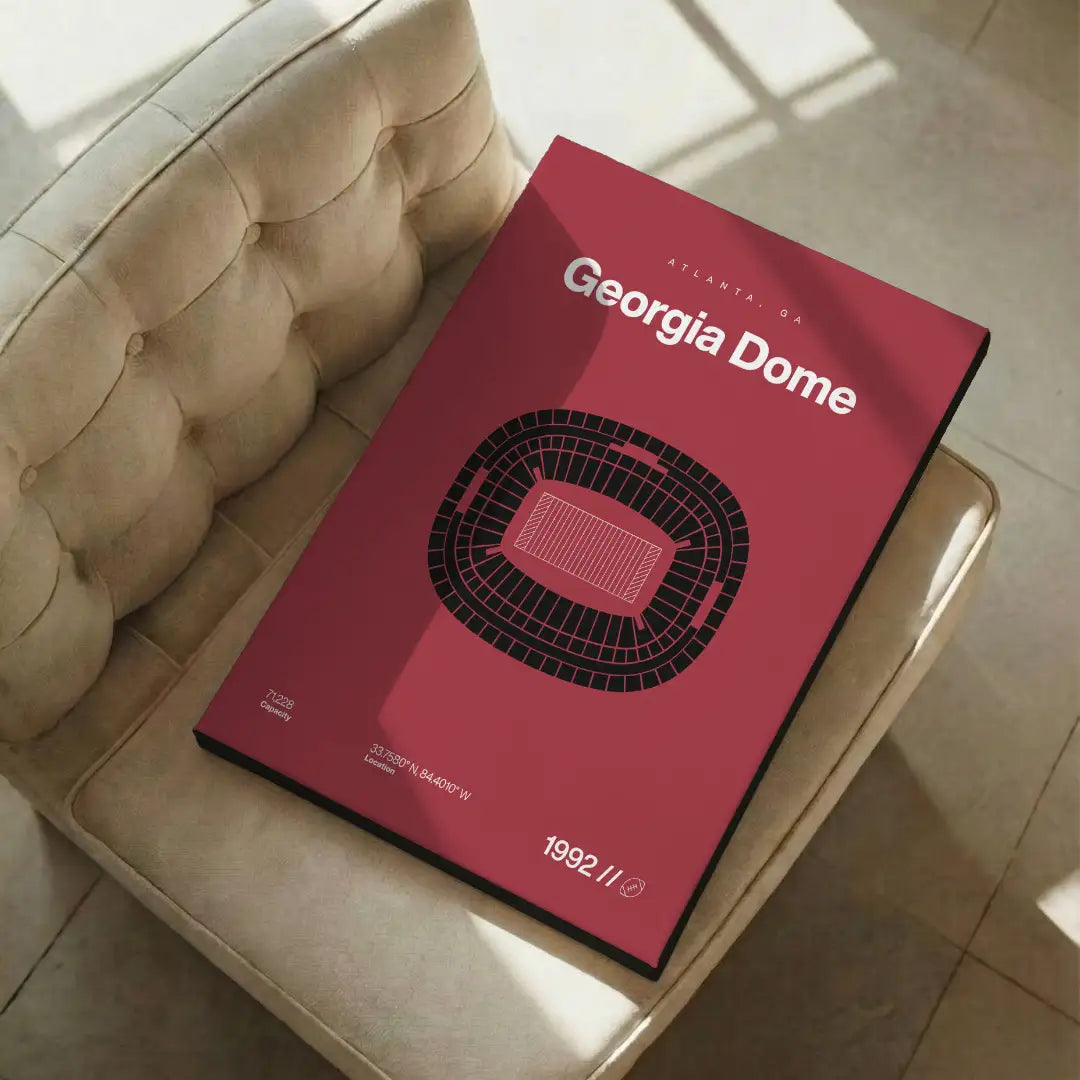 Atlanta Football Retro Stadium Bold Canvas Art