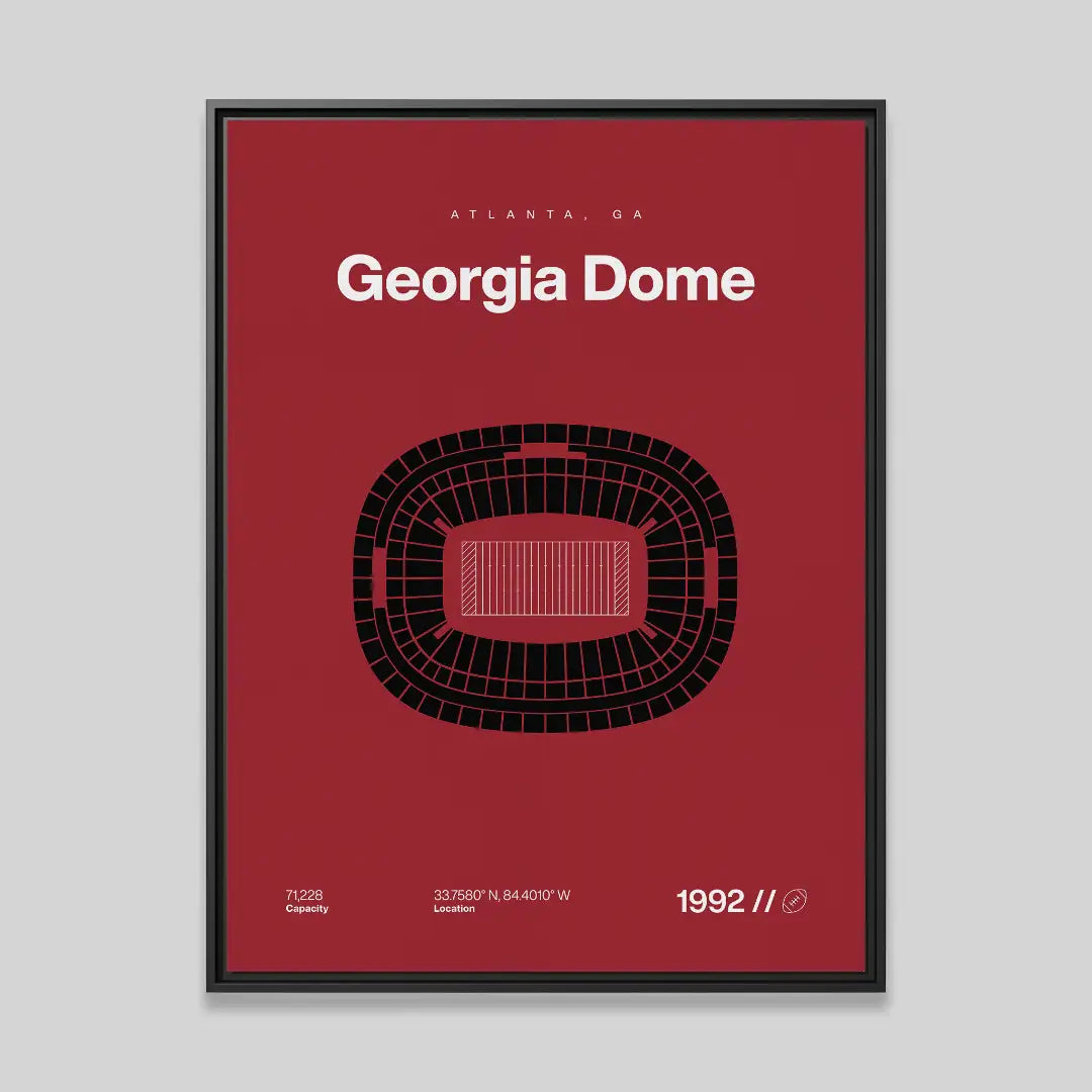 Atlanta Football Retro Stadium Bold Canvas Art