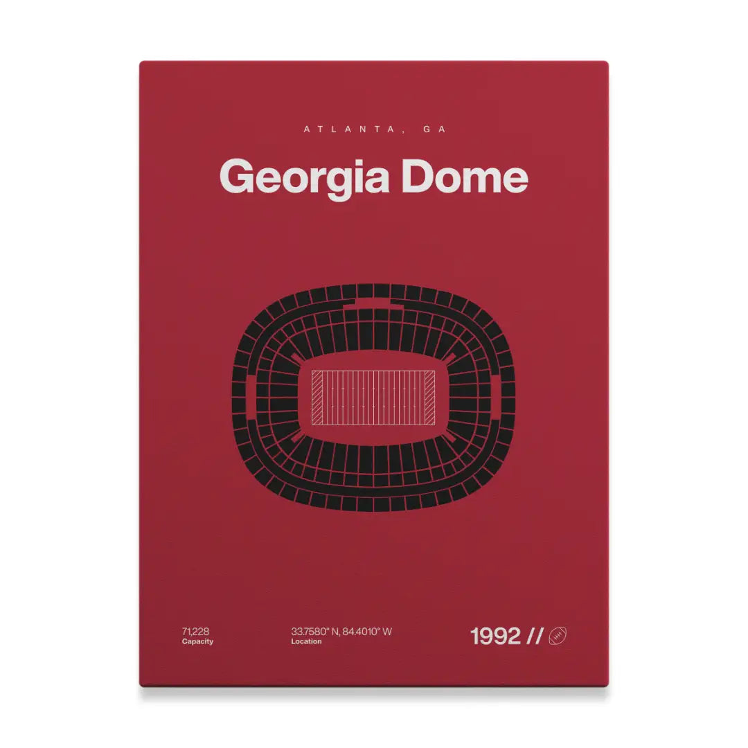 Atlanta Football Retro Stadium Bold Canvas Art