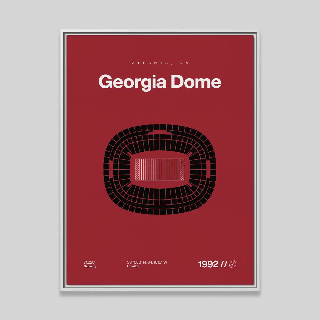 Atlanta Football Retro Stadium Bold Canvas Art