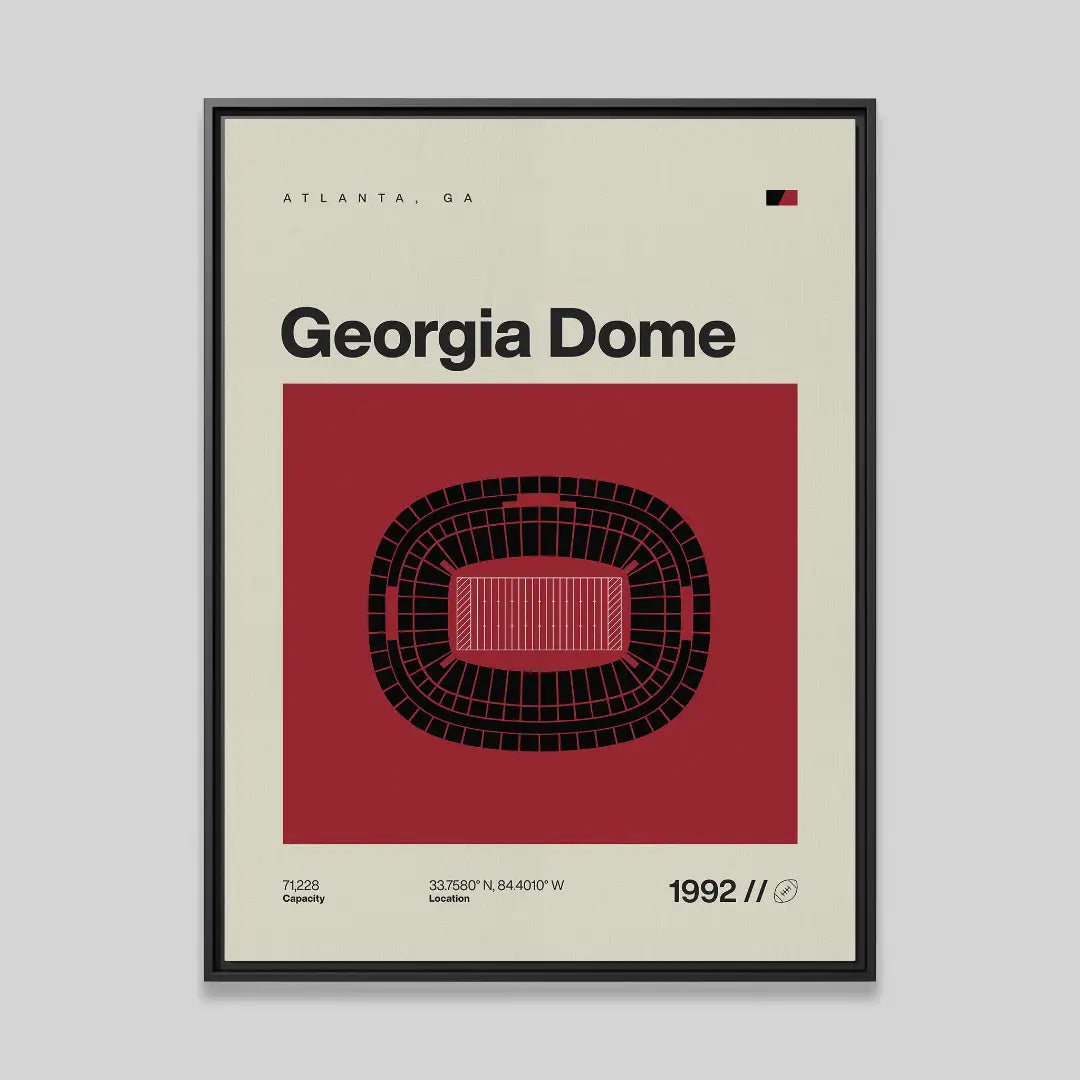 Atlanta Football Retro Stadium Canvas Art