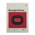 Atlanta Football Retro Stadium Canvas Art