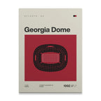 Atlanta Football Retro Stadium Canvas Art