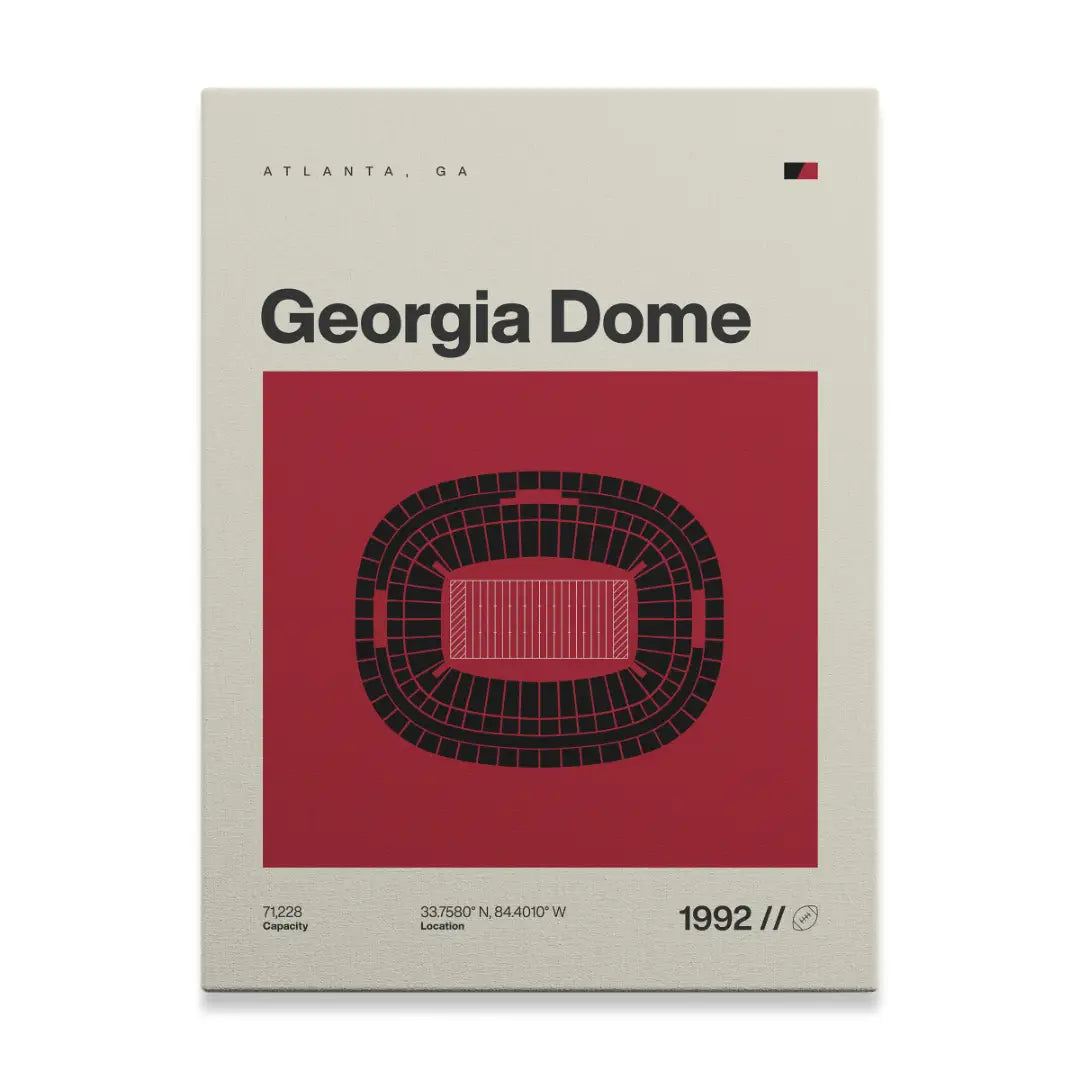 Atlanta Football Retro Stadium Canvas Art