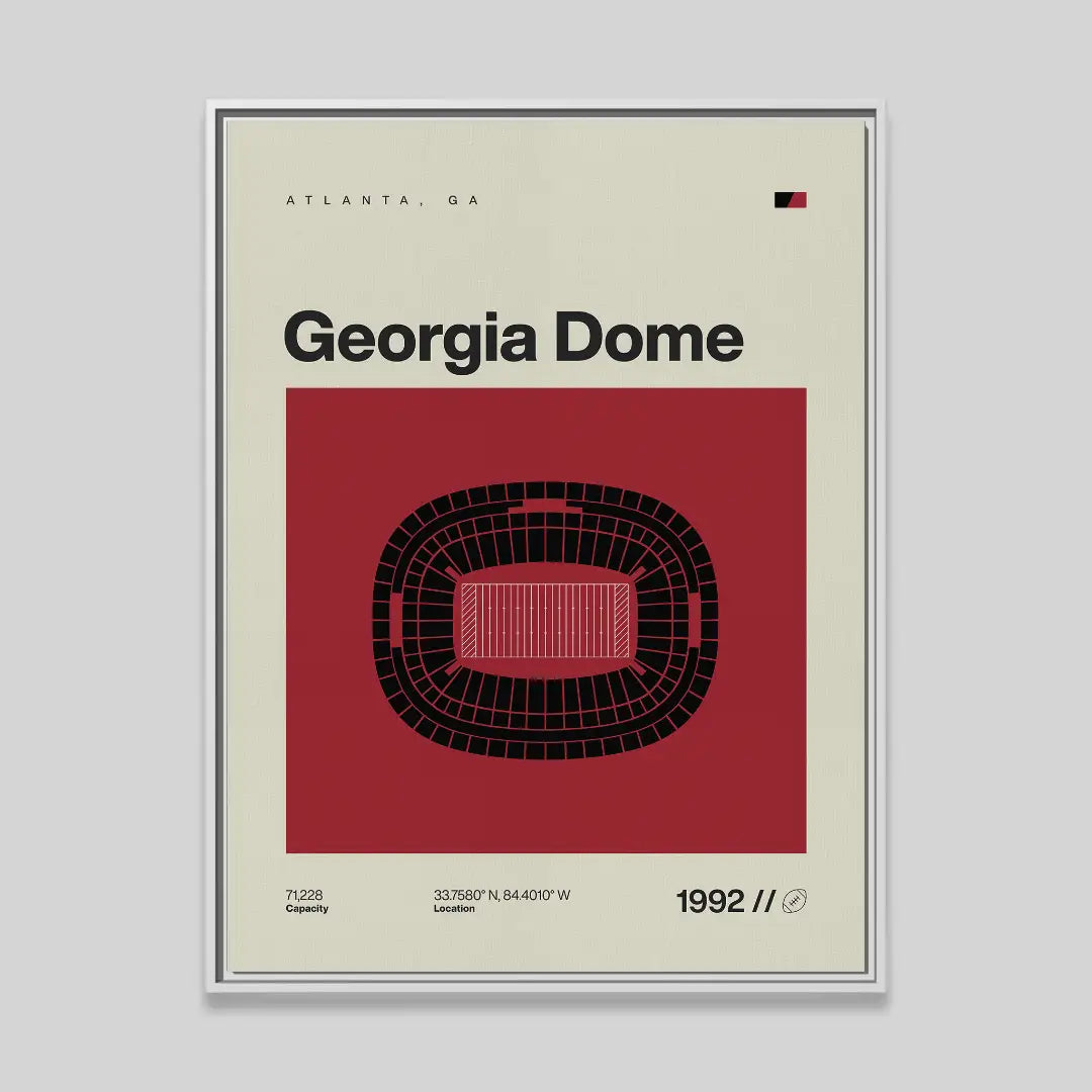 Atlanta Football Retro Stadium Canvas Art